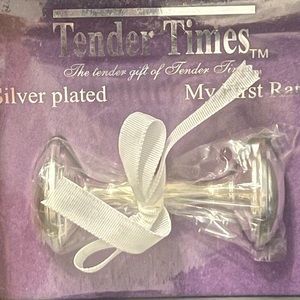 Vintage Sterling Silver Plated Baby Rattle. In Box.